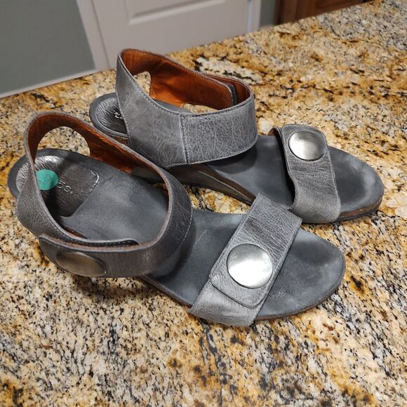 Taos Carousel 2 Platform Wedge Sandals Gray Ankle Strap Cork Mid Heel Sz US 11 - Picture 3 of 14
